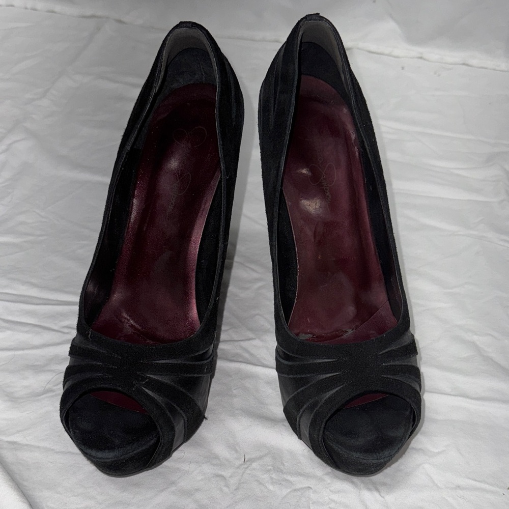 Jessica Simpson Black Peep-Toe platform Heels